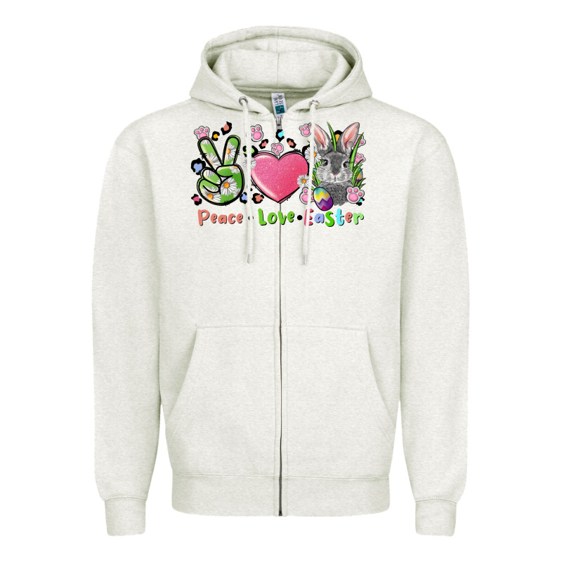 Peace Love Easter Bunny Zipper Hoodie by FaDigitalArtStudio | Teevron
