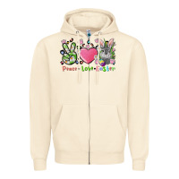 Sandshell peace love easter bunny Zipper Hoodie - FaDigitalArtStudio