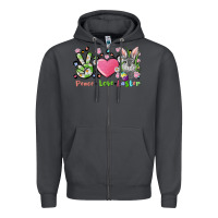 Smoke peace love easter bunny Zipper Hoodie - FaDigitalArtStudio