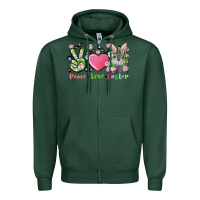 Sports Green peace love easter bunny Zipper Hoodie - FaDigitalArtStudio