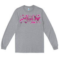 Heather Grey hope breast cancer butterfly Long Sleeve Tee - Jasminsmagicworld