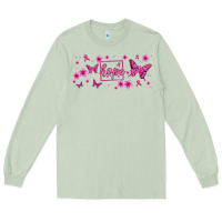 Matcha hope breast cancer butterfly Long Sleeve Tee - Jasminsmagicworld
