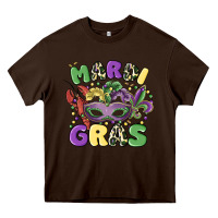 Chocolate Brown mardi gras Heavy Core Tee - MaliasSmallBusiness