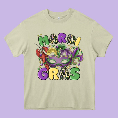 Mardi Gras Heavy Core Tee Designed By Maliassmallbusiness