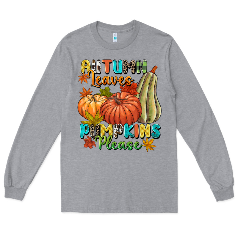 Autumn Leaves Pumpkins Please Long Sleeve Tee by NancyCooperArtShop | Teevron