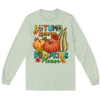 Matcha Autumn leaves pumpkins please Long Sleeve Tee - NancyCooperArtShop
