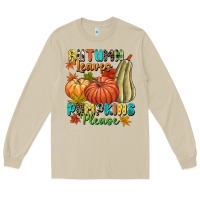 Mushroom Autumn leaves pumpkins please Long Sleeve Tee - NancyCooperArtShop