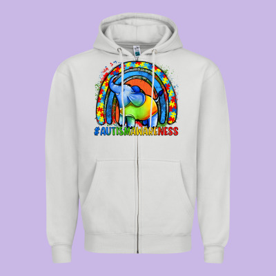 Autism Awareness Autism Elephant Zipper Hoodie Designed By Fadigitalartstudio