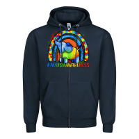 Navy Autism Awareness Autism elephant Zipper Hoodie - FaDigitalArtStudio