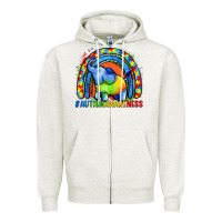 Oatmeal Heather Autism Awareness Autism elephant Zipper Hoodie - FaDigitalArtStudio