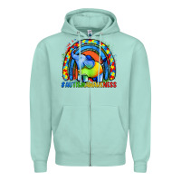 Seafoam Autism Awareness Autism elephant Zipper Hoodie - FaDigitalArtStudio