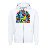 White Autism Awareness Autism elephant Zipper Hoodie - FaDigitalArtStudio