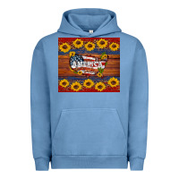 Pigment Pebble Blue usa map Urban Hoodie - Artiststas
