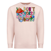 Pale Pink DON T WORRY Be hoppy Easter Premium Sweatshirt - CowhideDigitalArt