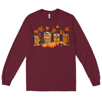 Fall Coffee Cups Long Sleeve Tee | Teevron
