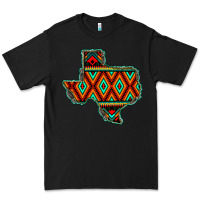 Black Texas Map With Aztec Background Premium Tee - JahusDesignShop