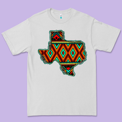 Texas Map With Aztec Background Premium Tee Designed By Jahusdesignshop