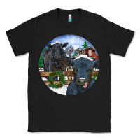 Black Black Angus Cattle and Calf Christmas Classic Tee - RanaPortraitStore