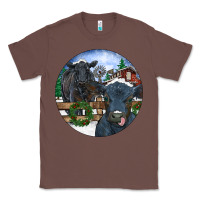 Chestnut Black Angus Cattle and Calf Christmas Classic Tee - RanaPortraitStore