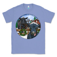 Colony Blue Black Angus Cattle and Calf Christmas Classic Tee - RanaPortraitStore