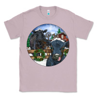 Lilac Black Angus Cattle and Calf Christmas Classic Tee - RanaPortraitStore