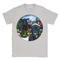 Moon Dust Black Angus Cattle and Calf Christmas Classic Tee - RanaPortraitStore