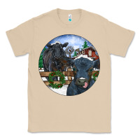 Mushroom Black Angus Cattle and Calf Christmas Classic Tee - RanaPortraitStore