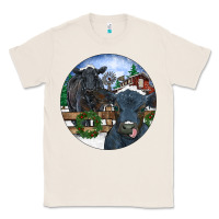 Natural Black Angus Cattle and Calf Christmas Classic Tee - RanaPortraitStore