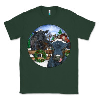 Black Angus Cattle And Calf Christmas Classic Tee | Teevron