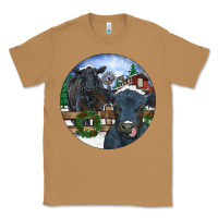 Toasted Coconut Black Angus Cattle and Calf Christmas Classic Tee - RanaPortraitStore