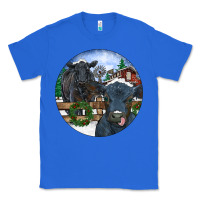 True Royal Black Angus Cattle and Calf Christmas Classic Tee - RanaPortraitStore