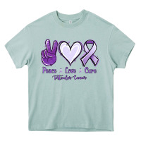 Arona Peace love cure Testicular Cancer Heavy Core Tee - NancyCooperArtShop