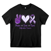 Black Peace love cure Testicular Cancer Heavy Core Tee - NancyCooperArtShop