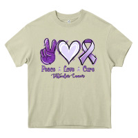 Mossy Peace love cure Testicular Cancer Heavy Core Tee - NancyCooperArtShop