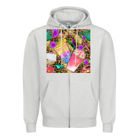 Dove Grey school girl coffee cup with leopard seamless pattern bbs Zipper Hoodie - BundleAndBundleShop