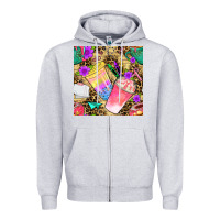 Heather Grey school girl coffee cup with leopard seamless pattern bbs Zipper Hoodie - BundleAndBundleShop
