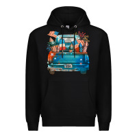 Black Customize USA truck Premium Hoodie - FaDigitalArtStudio
