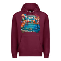 Burgundy Customize USA truck Premium Hoodie - FaDigitalArtStudio