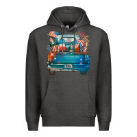 Charcoal Heather Customize USA truck Premium Hoodie - FaDigitalArtStudio