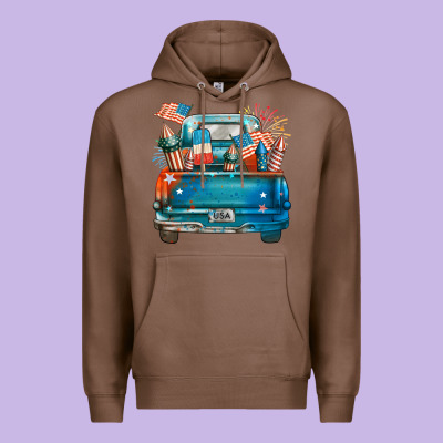 Customize Usa Truck Premium Hoodie Designed By Fadigitalartstudio