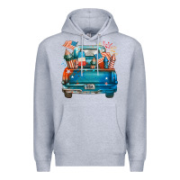 Heather Grey Customize USA truck Premium Hoodie - FaDigitalArtStudio