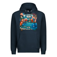 Navy Customize USA truck Premium Hoodie - FaDigitalArtStudio