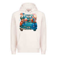 Pale Pink Customize USA truck Premium Hoodie - FaDigitalArtStudio