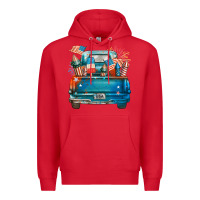 Red Customize USA truck Premium Hoodie - FaDigitalArtStudio