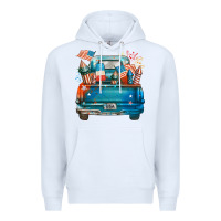White Customize USA truck Premium Hoodie - FaDigitalArtStudio