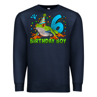 Navy birthday boy frog age 6 Premium Sweatshirt - LillyAllenDesigns