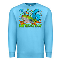 Ocean Blue birthday boy frog age 6 Premium Sweatshirt - LillyAllenDesigns