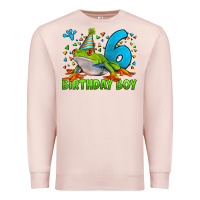Pale Pink birthday boy frog age 6 Premium Sweatshirt - LillyAllenDesigns