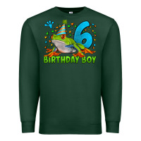 Sports Green birthday boy frog age 6 Premium Sweatshirt - LillyAllenDesigns