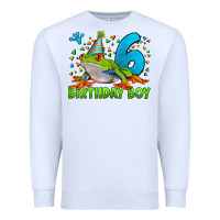 White birthday boy frog age 6 Premium Sweatshirt - LillyAllenDesigns